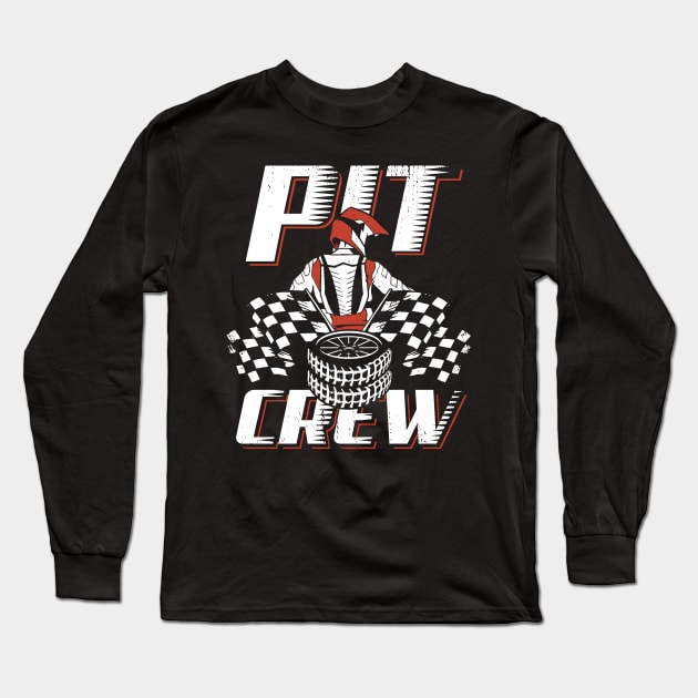 Motocross Pit Crew Dirt Bike Racing Mechanic Gift Long Sleeve T-Shirt by Dolde08